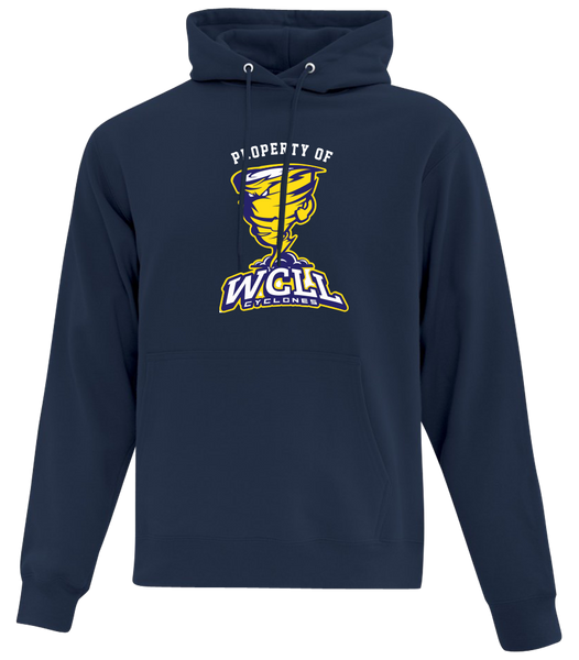 "Property of WCLL" Adult Cotton Pull Over Hooded Sweatshirt with Printed Logo