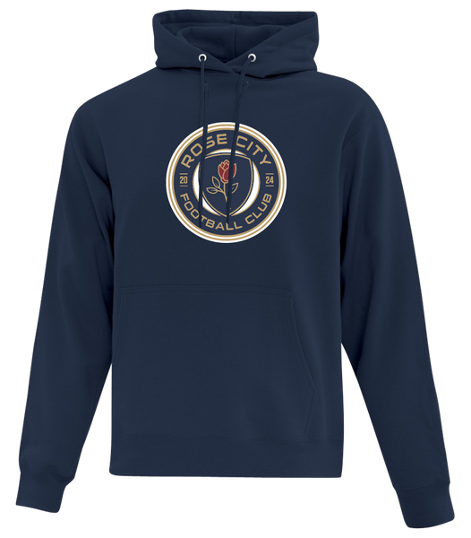 Rose City Football Club Adult Cotton Pull Over Hooded Sweatshirt with Printed Logo