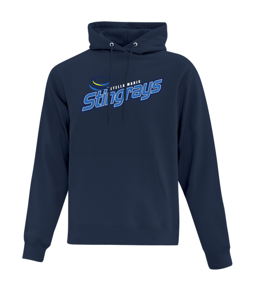Stella Maris Stingrays Adult Cotton Pull Over Hooded Sweatshirt with Embroidered Logo