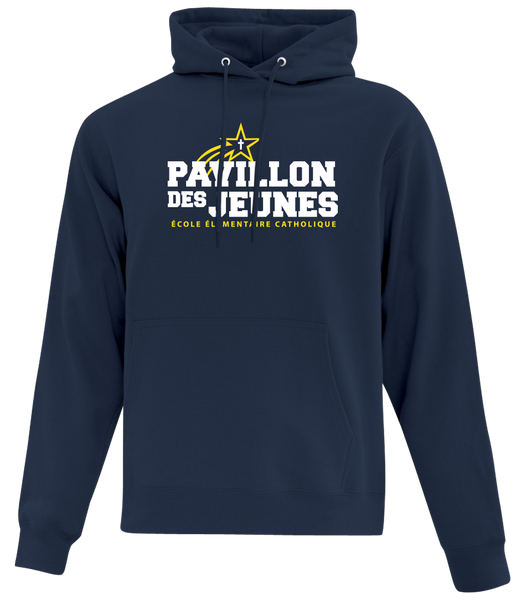 Pavillon Des Jeunes Adult Cotton Pull Over Hooded Sweatshirt with Printed Logo