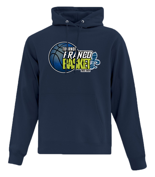 Tournoi Franco Basket 2023-2024 Adult Cotton Hooded Sweatshirt with Full Colour Logo