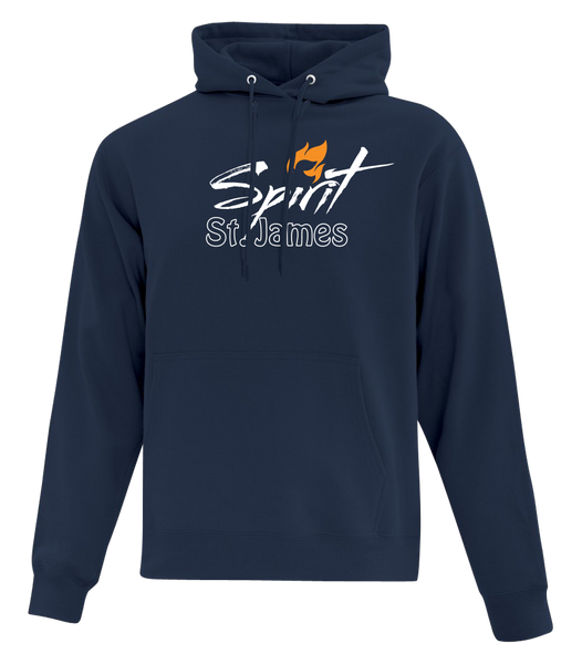 St. James Adult Cotton Pull Over Hooded Sweatshirt with Printed Logo