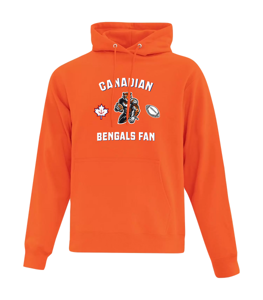 Bengals Fan Adult Cotton Pull Over Hooded Sweatshirt with Printed Colour Logo