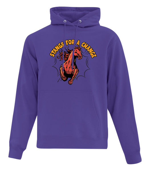 'Stangs For Change' Adult Cotton Pull Over Hooded Sweatshirt with Printed Logos
