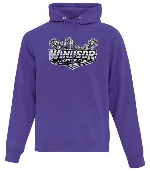 Windsor Lacrosse Club Adult Cotton Pull Over Hooded Sweatshirt with Printed Logo