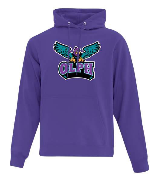 OLPH Adult Cotton Pull Over Hooded Sweatshirt with Printed Logo