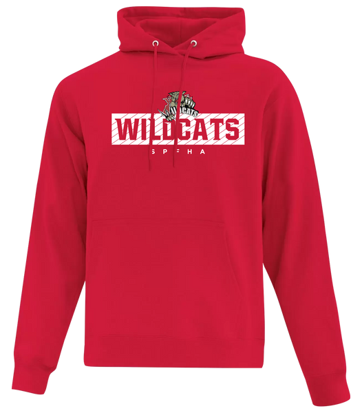 Wildcats SPFHA Block Letters Adult Cotton Pull Over Hooded Sweatshirt with Printed Logo