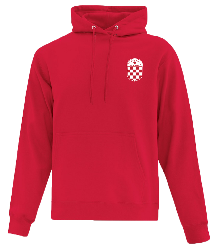 C.N.S.C. Windsor Croatia Adult Cotton Pull Over Hooded Sweatshirt with Printed Left Chest Logo