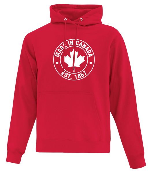 "Made In Canada, Est. 1867" Adult Cotton Pull Over Hooded Sweatshirt with Printed Logo
