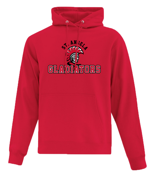 St. Angela Gladiators Adult Cotton Pull Over Hooded Sweatshirt with Printed Logo