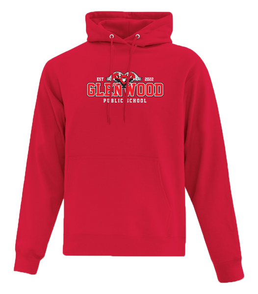 Glenwood Adult Cotton Pull Over Hooded Sweatshirt with Applique Logo