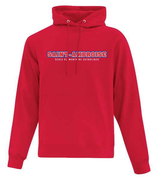 Saint Ambroise Adult Cotton Pull Over Hooded Sweatshirt with Printed Logo