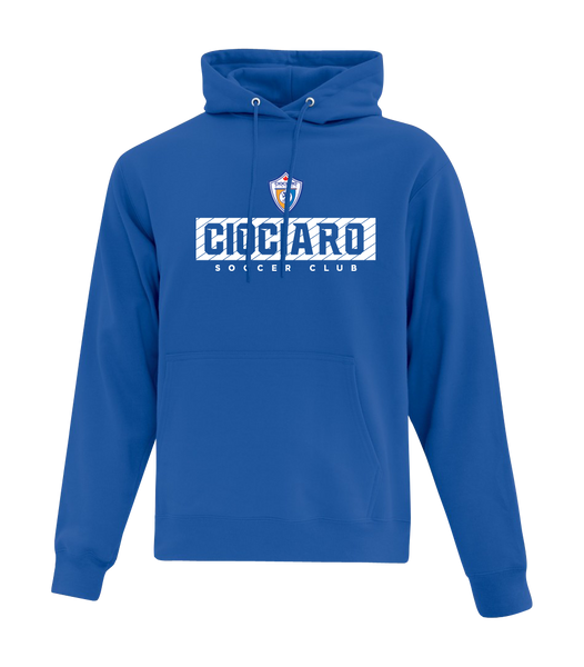 Ciociaro Soccer Club Block Letters Adult Cotton Pull Over Hooded Sweatshirt with Printed Logo