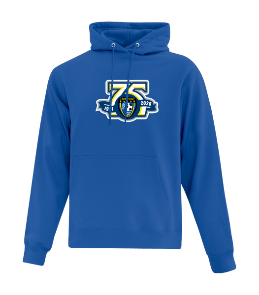 Caboto Soccer Club 75th Anniversary Adult Cotton Pull Over Hooded Sweatshirt with Printed Logo