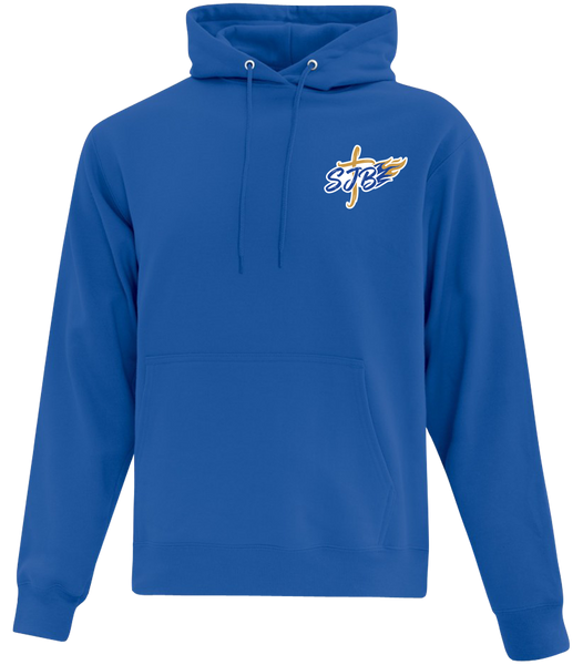 St. John the Baptist Staff Adult Cotton Pull Over Hooded Sweatshirt with Printed Logo
