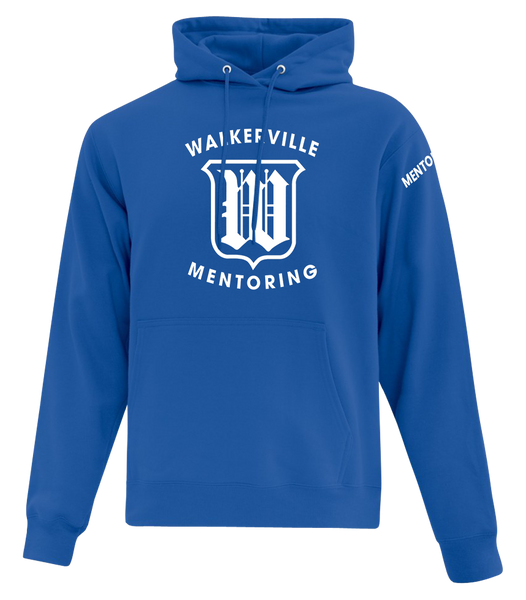 "Walkerville Mentoring" Adult Royal Cotton Pull Over Hooded Sweatshirt with Printed Logo