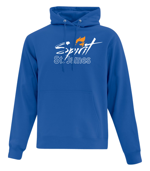 St. James Adult Cotton Pull Over Hooded Sweatshirt with Printed Logo