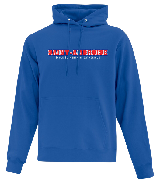 Saint Ambroise Adult Cotton Pull Over Hooded Sweatshirt with Printed Logo