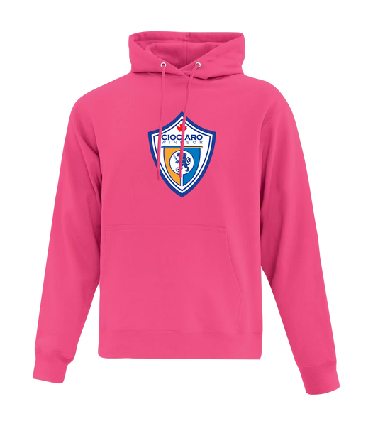 Ciociaro Soccer Crest Adult Cotton Pull Over Hooded Sweatshirt with Printed Logo