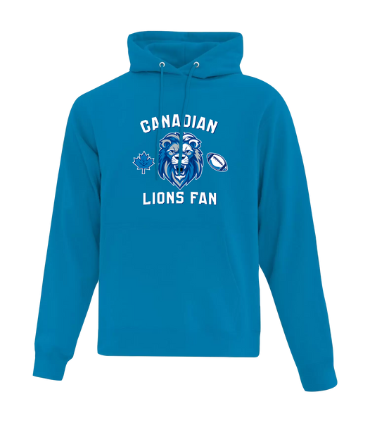 Lions Fan Adult Cotton Pull Over Hooded Sweatshirt with Printed Colour Logo