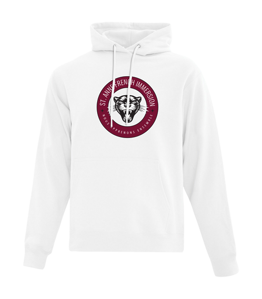 St. Anne French Immersion Adult Cotton Pull Over Hooded Sweatshirt with Printed Logo