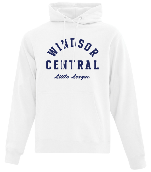 "Windsor Central Little League" Adult Cotton Pull Over Hooded Sweatshirt with Printed Logo