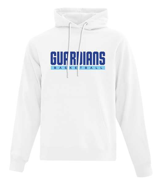 Guardians Basketball Block Letters Adult Cotton Pull Over Hooded Sweatshirt with Printed Logo