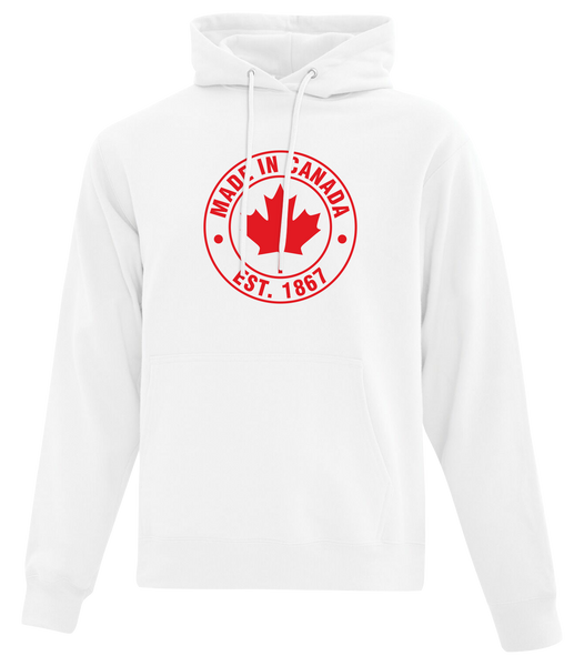 "Made In Canada, Est. 1867" Adult Cotton Pull Over Hooded Sweatshirt with Printed Logo