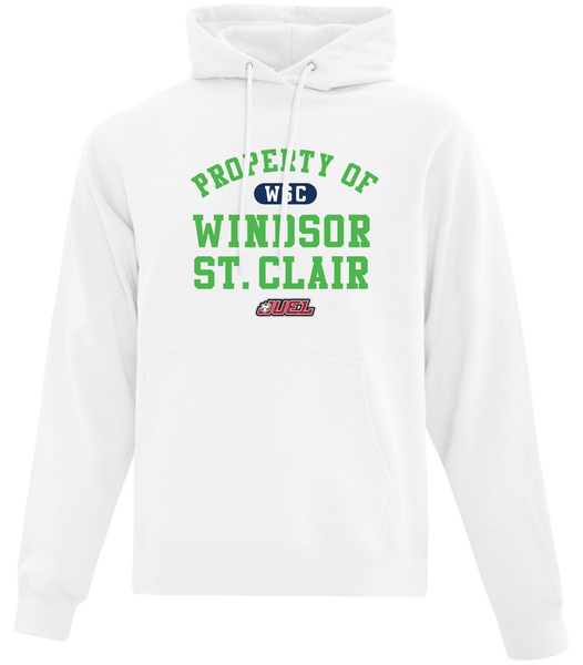 Property of Windsor St. Clair Basketball Adult Cotton Pull Over Hooded Sweatshirt with Printed Logo