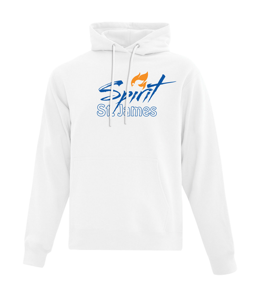 St. James Adult Cotton Pull Over Hooded Sweatshirt with Printed Logo