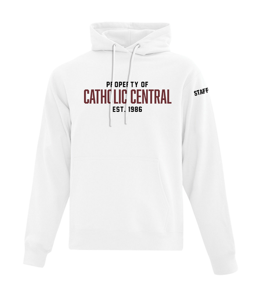 Catholic Central Adult Cotton Pull Over Hooded Sweatshirt with Printed Logo