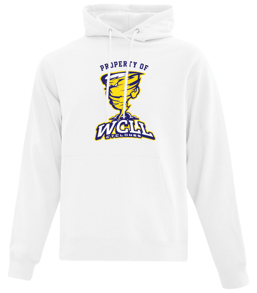 "Property of WCLL" Adult Cotton Pull Over Hooded Sweatshirt with Printed Logo
