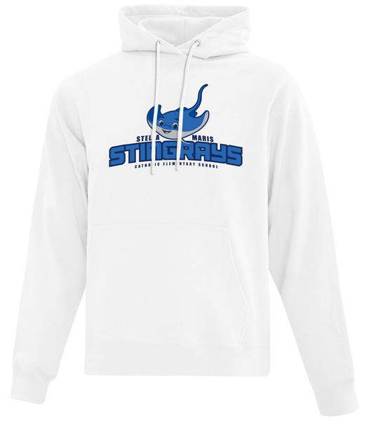 Stella Maris Stingrays Adult Cotton Pull Over Hooded Sweatshirt with Printed Logo