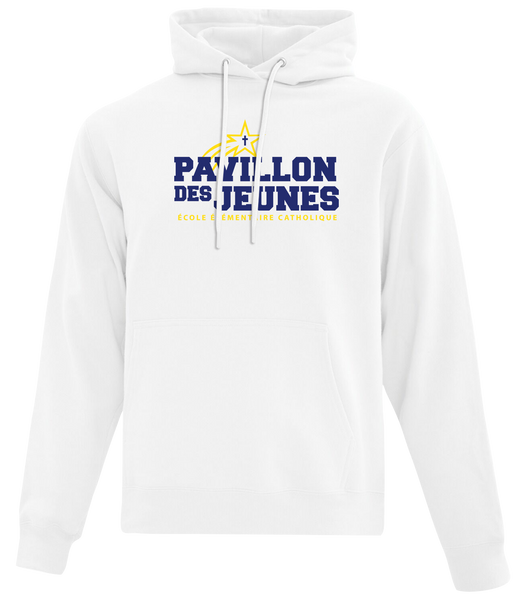 Pavillon Des Jeunes Adult Cotton Pull Over Hooded Sweatshirt with Printed Logo