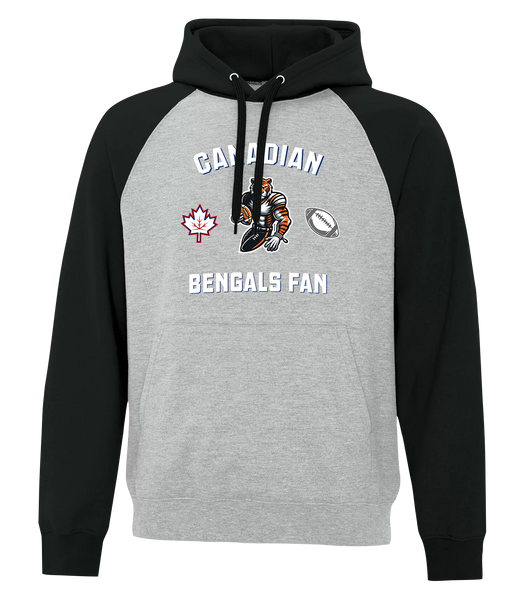 Bengals Fan Adult Cotton Hooded Two-tone Sweatshirt with Printed Logo