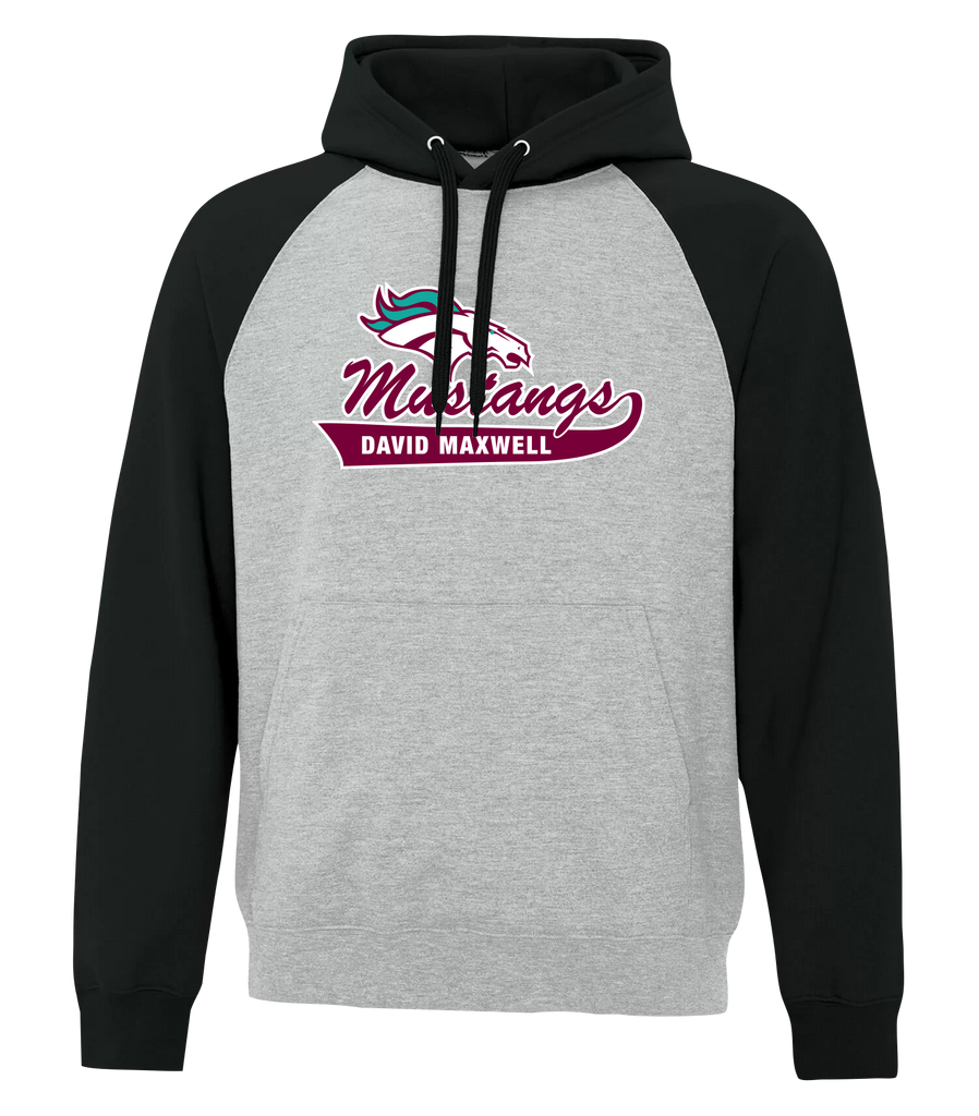 Mustangs Adult Fleece Two Tone Hoodie With Printed Logo