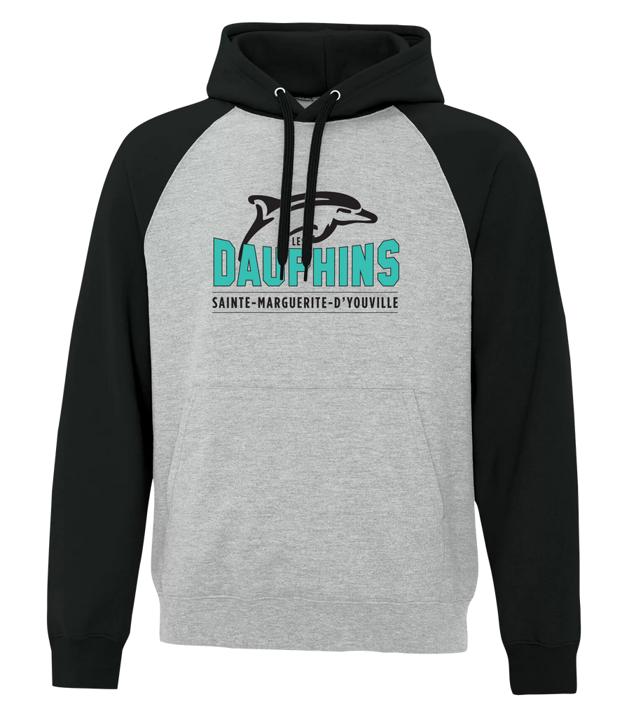 Dauphins Adult Two Toned Hoodie with Printed Logo