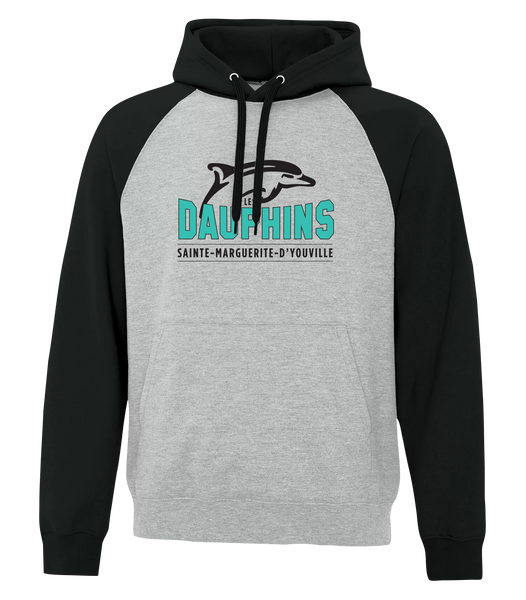 Dauphins Adult Two Toned Hoodie with Printed Logo