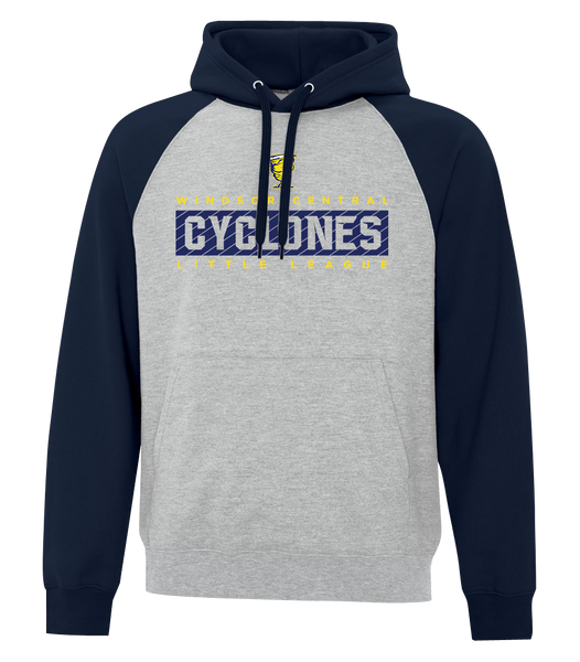 Cyclones Adult Fleece Two Tone Hoodie With Printed Logo