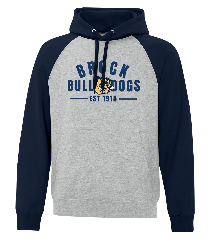 General Brock EST 1915 Adult Fleece Two Tone Hoodie With Printed Logo