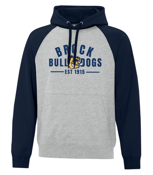 General Brock EST 1915 Adult Fleece Two Tone Hoodie With Printed Logo