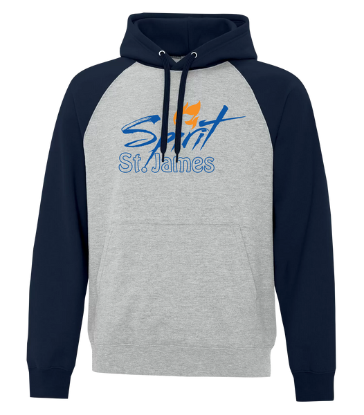 St. James Adult Fleece Two Tone Hoodie With Printed Logo