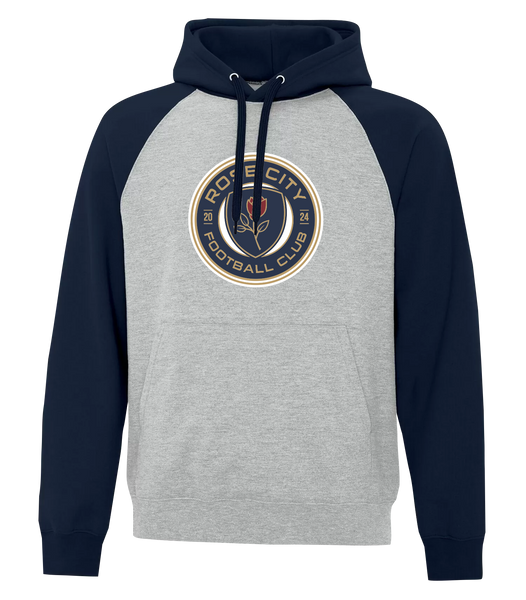 Rose City Football Club Adult Fleece Two Tone Hoodie With Printed Logo