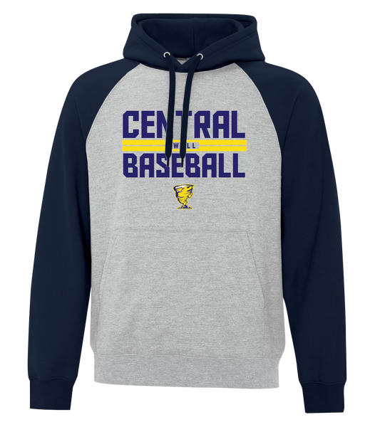 Central Baseball Adult Fleece Two Tone Hoodie With Printed Logo
