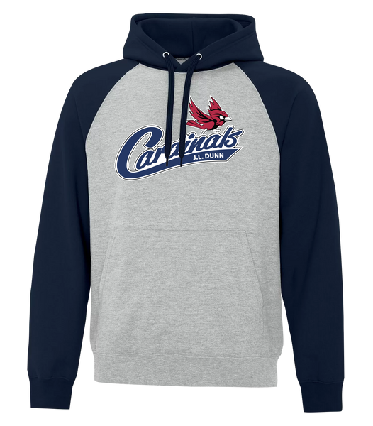 J.L. Dunn Adult Fleece Two Tone Hoodie With Printed Logo