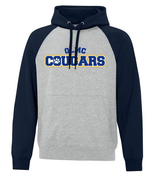 OLMC Cougars Adult Fleece Two Tone Hoodie With Printed Logo