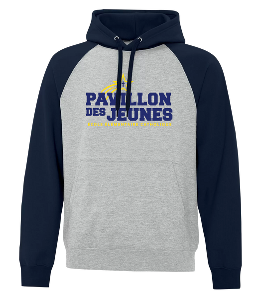 Pavillon Des Jeunes Adult Fleece Two Tone Hoodie With Printed Logo