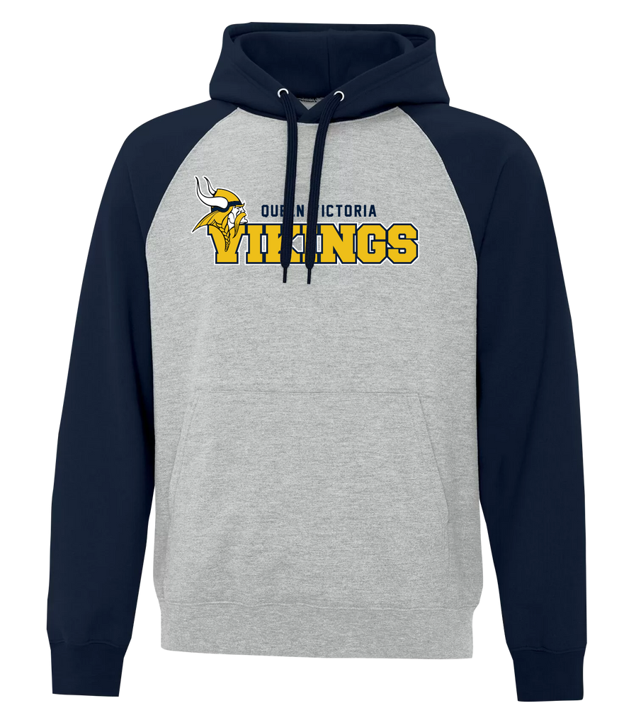 Queen Victoria Adult Fleece Two Tone Hoodie With Printed Logo