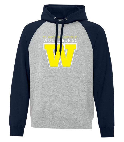Wolverines Adult Fleece Two Tone Hoodie With Printed Logo