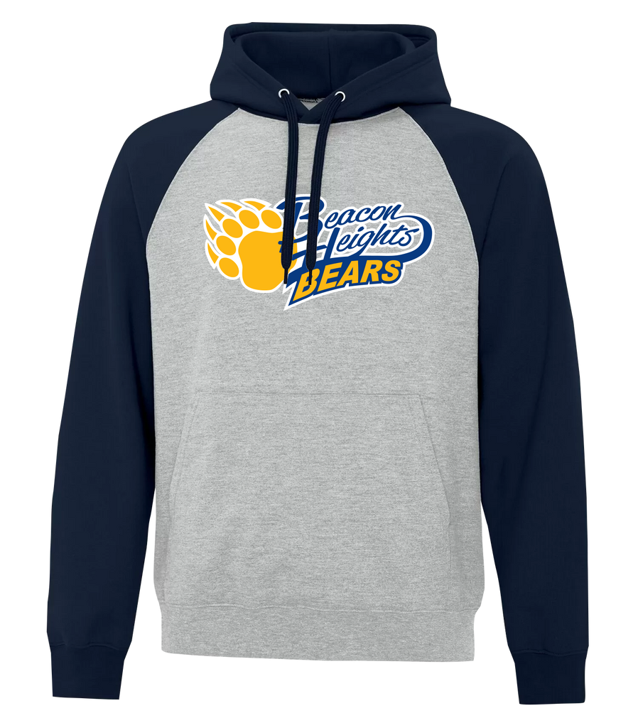 Beacon Heights Adult Fleece Two Tone Hoodie With Printed Logo